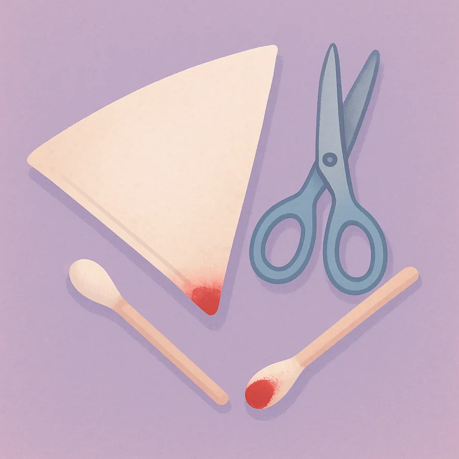 Blood spot on paper illustration