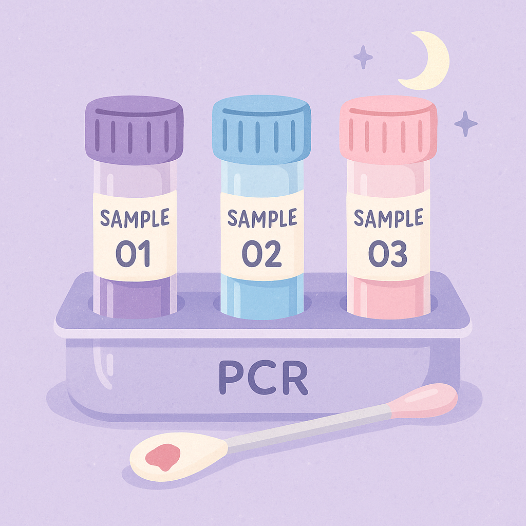 Labeled PCR tubes for DNA samples