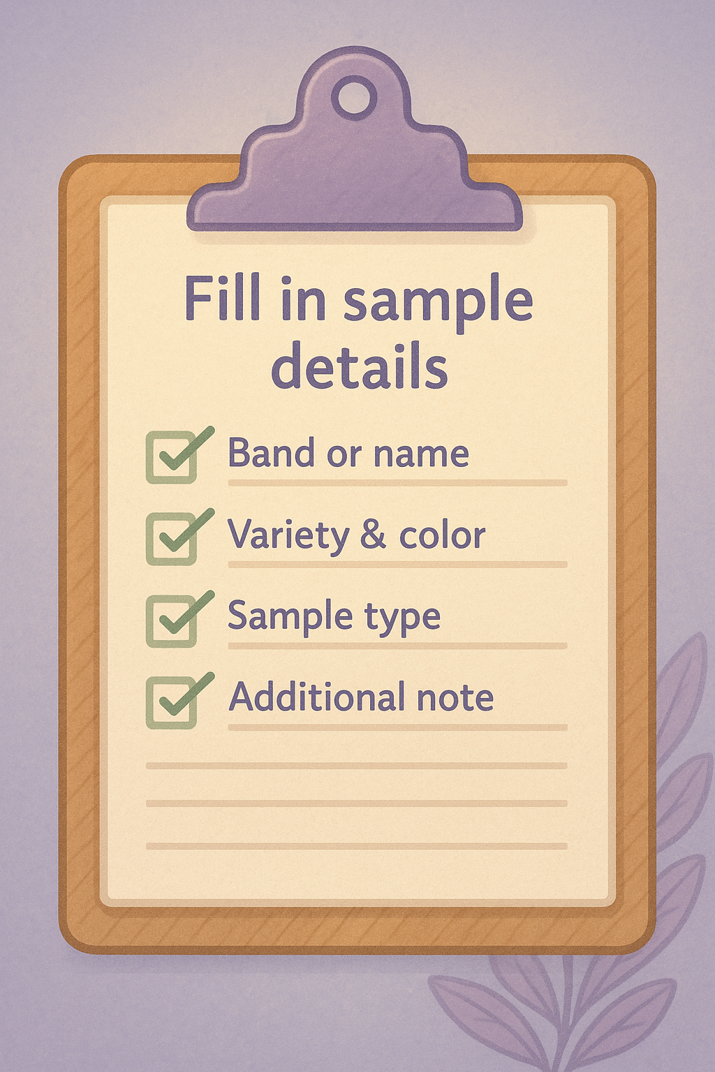 Dashboard view showing an order and sample details button